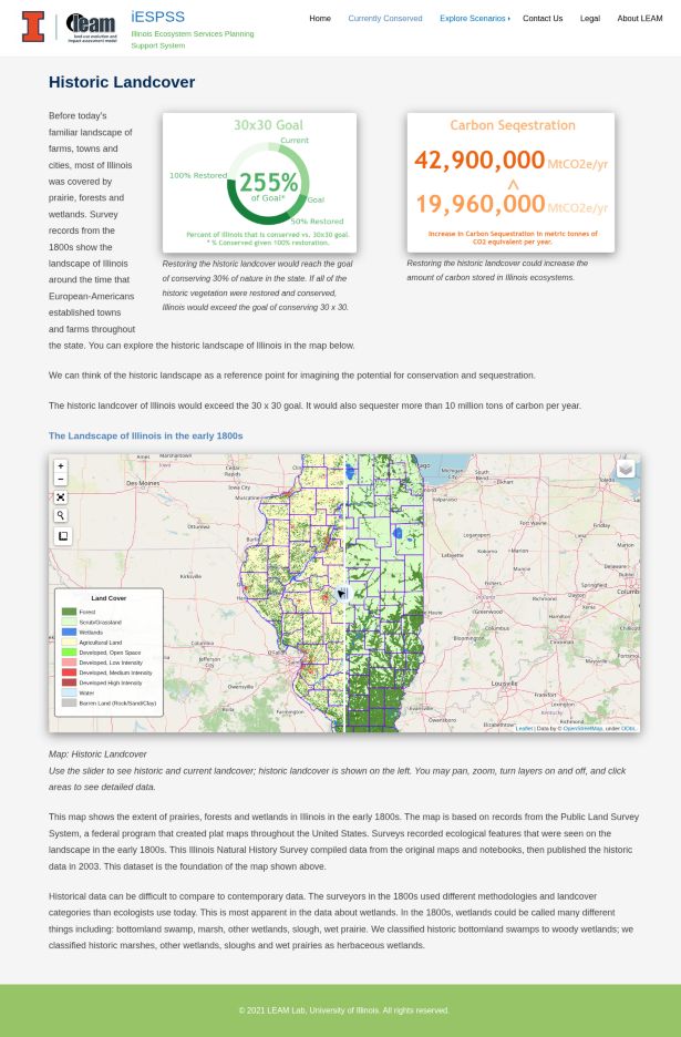 Historic and current land-cover comparison map
